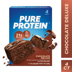 Pure Protein Chocolate Deluxe Protein Bars 21g Protein Gluten Free 4 Count