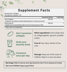 2-in-1 Oil of Oregano & Black Seed Softgels–with Carvacrol for Immune & Wellness