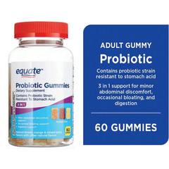 Equate 3-In-1 Daily Dietary Supplement Probiotic Gummies, Natural Fruit Flavors,