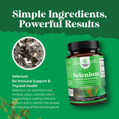 Pure Selenium Thyroid Support Supplement – Selenium 200mcg Antioxidant