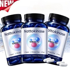 1-3X Nattokinase Supplement – 10800 FU 60 Capsules Per Serving HOT 2026