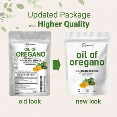 2 in 1 Oil of Oregano & Black Seed Softgels Count with Carvacrol,Immune Supports