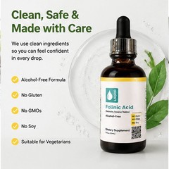BUY 2 GET 1 FREE Nutrition Folinic Acid Alcohol 1oz/30ml- 3 Pack