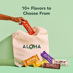 ALOHA Organic Plant Based Protein Bars |Peanut 12 Count (Pack of 1), Orange