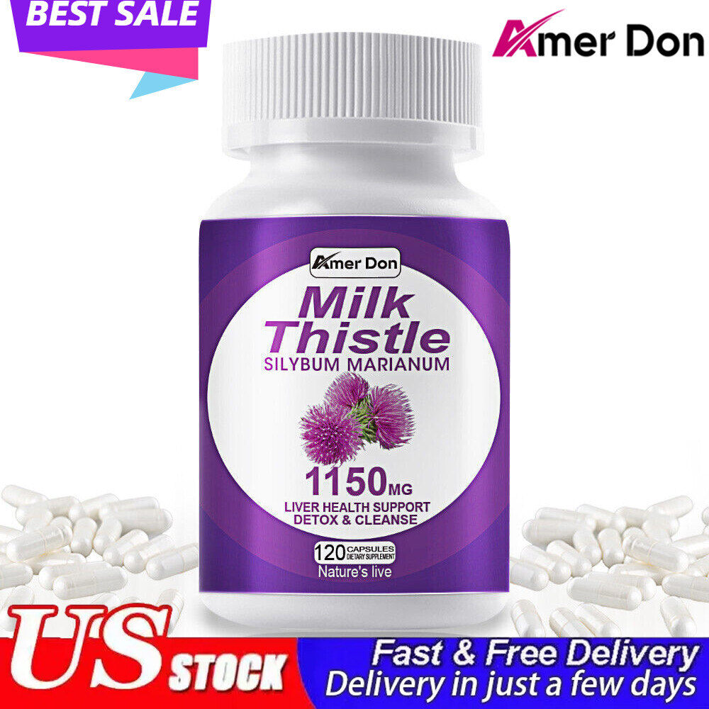 Milk Thistle Supplement for Liver Detox and Cleanse 1150mg, Milk Thistle Extract