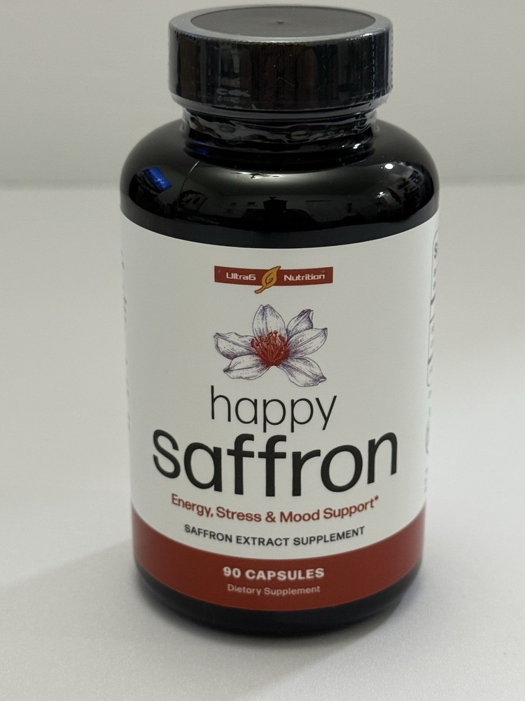 Happy Saffron Energy, Stress & Mood Support Capsules Exp.06/27