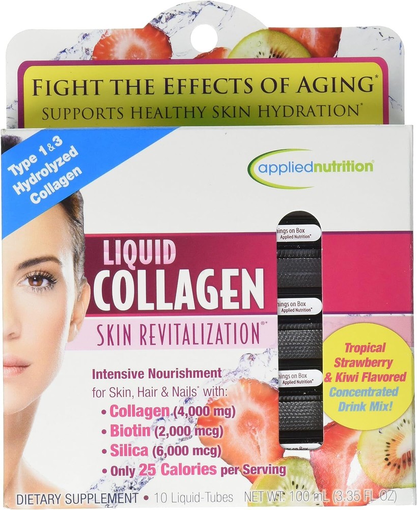 Applied Nutrition Liquid Collagen Skin Revitalization 10 liquid tubes Box