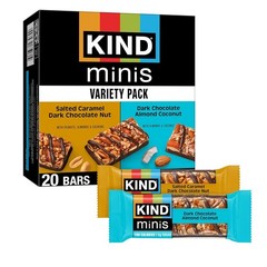 KIND Mini Snack Bars Variety Pack, Gluten Free, Low Sugar, Low Calorie Snacks, D