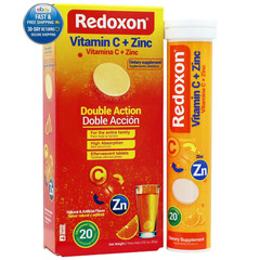 Vitamin C + Zinc, Effervescent Tablets 20 Count (Pack of 1), Orange