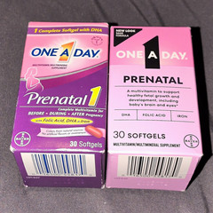 One A Day Prenatal 1 Multivitamin DHA Folic Acid Iron 60 Softgels (2) Exp 12/26