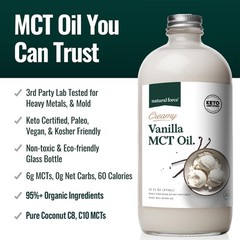 32oz Organic MCT Oil 100% Virgin Coconut Glass Bottle Keto Paleo Vegan Non-GMO
