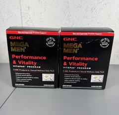 GNC Mega Men Performance and Vitality Vitapak Program 2 Pack 60 Total EXP 01/28