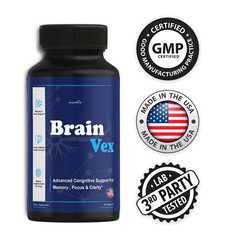 (5 Pack) BrainVex Nootropic All Natural Brain Supplement Brain Vex Capsules