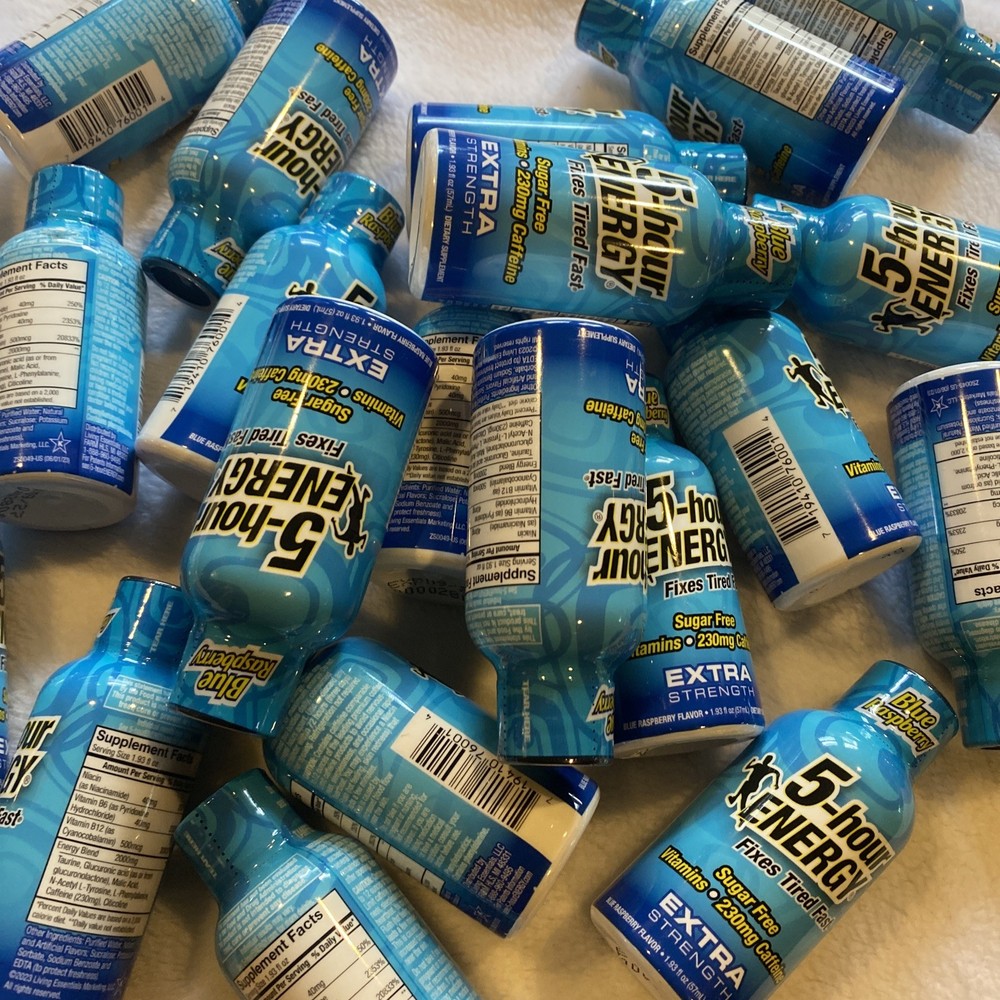 24 /1.93 Oz Bottles 5-Hour Energy Extra Strength Blue Raspberry 09/2027 Exp