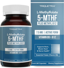 L Methylfolate 7.5Mg plus Methyl B12 – Active 5-MTHF Form, MTHFR Supplement – Bl
