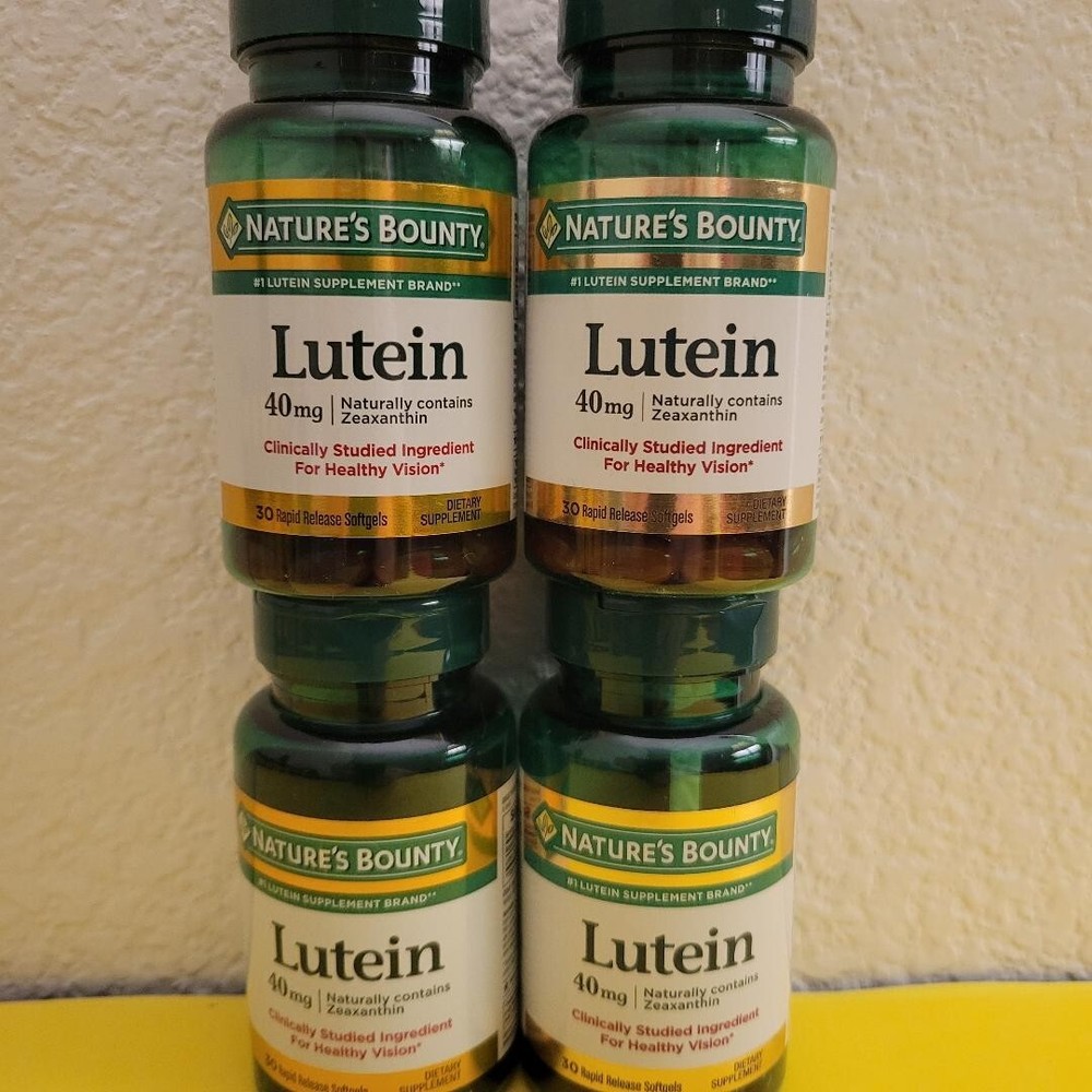 4 Packs NATURE’S BOUNTY Lutein 40 mg 30 Rapid Release Softgels Each 120 Total
