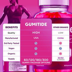 (3 Pack) Gumitide ACV Gummys 1000MG Advanced Gumi Tide Supplement 180 Gummies