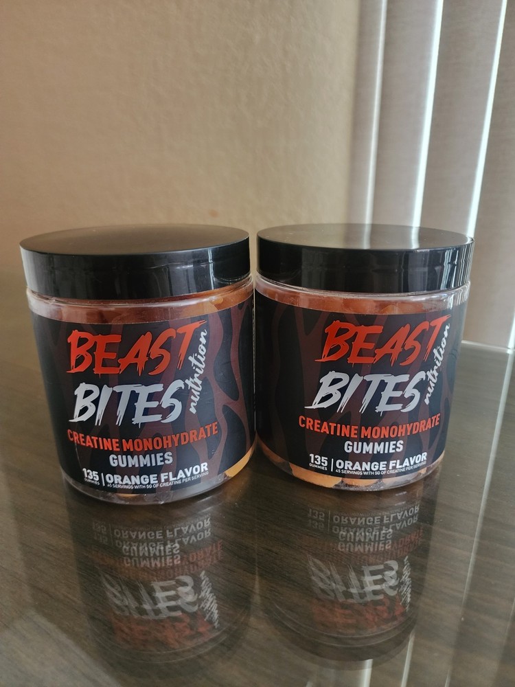 2x Beast Bites Creatine Gummies Orange Flavor Exp 1/27