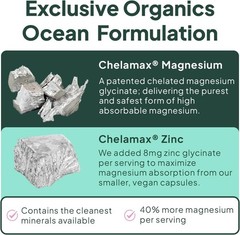 Organics Ocean Pure Magnesium Glycinate with Zinc – Maximum Strength Chelated
