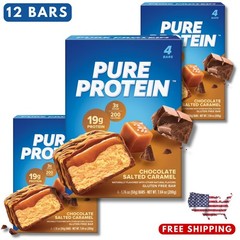 Pure Protein Bars, Chocolate Salted Caramel, 20g Protein, 1.76 oz, 12 Ct