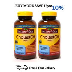 2 Pack Nature Made CholestOff Plus 900 mg 210 Softgels Lower Cholesterol