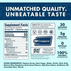 2-Pack Beast Bites Creatine Gummies Creapure Blue Raspberry