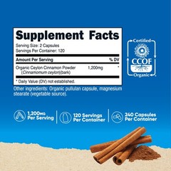 Nutricost Cinnamon Capsules (240 capsules) 1200mg per serving – Gluten-Free