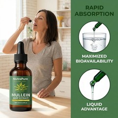 SCEZROB Nutrapure Mullein Extract Drops for Lung, Organic 1 Fl Oz (Pack of 1)