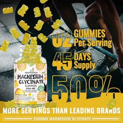 Magnesium Glycinate Gummies 2500mg – Sugar Free Magnesium Potassium Supplement w
