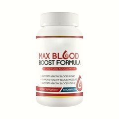 Max Blood Boost Formula Natural Blood Sugar Support 60 Caps Supplement Free Ship