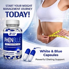 PHEN-BLUE Fat Fighting Diet Pills + Extreme Energy 120 Capsules