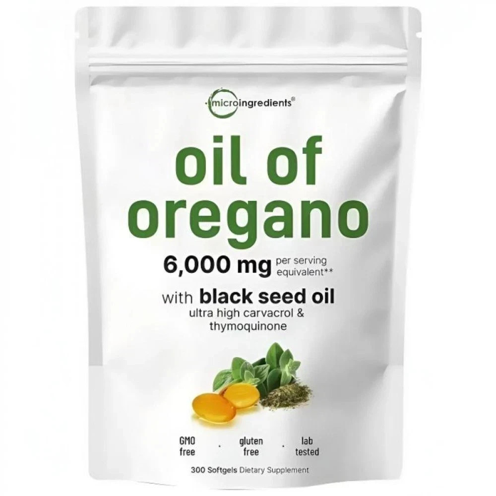 2 in 1 Oil of Oregano & Black Seed Softgels Count with Carvacrol,Immune Supports