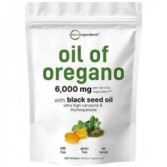 2 in 1 Oil of Oregano & Black Seed Softgels Count with Carvacrol,Immune Supports