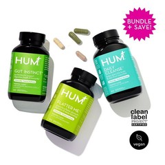 HUM The Pro Gut Bundle Digestive Health Supplement Kit Total Daily 180 Capsules