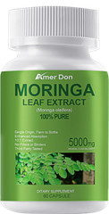 Moringa Oleifera Organic Leaf Extract 5,000mg Serving 100% Pure Capsules 60