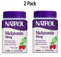 Natrol® 10mg Melatonin Gummies, Supplements Sleeping, 60 Strawberry Gummies 2PK