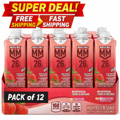 26G Protein Shake, Strawberries N’ Creme, 11 Fl Oz (12 Pack)