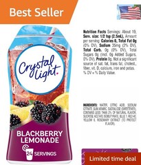 Liquid Blackberry Lemonade Drink Mix – Zero Calories, 1.62 fl oz Squeeze Bottle