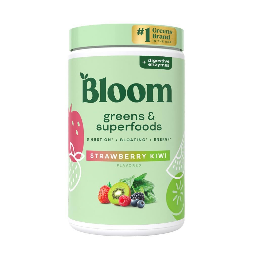 2/27 Bloom Nutrition Superfood Greens Powder, Digestive Enzymes with Probiotics