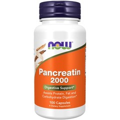 NOW Supplements, Pancreatin 10X 200 100 Count (Pack of 1), Beige W/Speckles