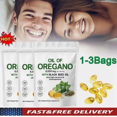 2 Oil 1 in of Oregano & Black Seed Softgels Count with Carvacrol,Immune Supports