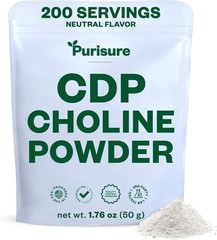 Purisure CDP Choline Powder 50g | Brain Support Choline Supplement, 200 Servings