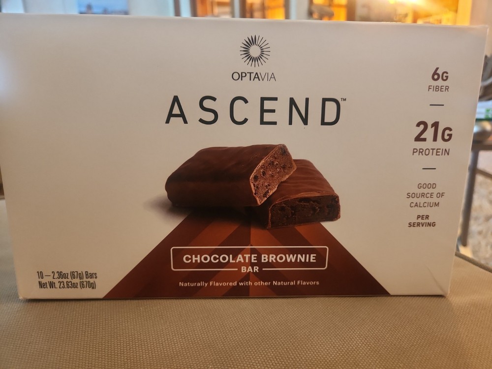 Optavia Ascend Chocolat Brownie Bar. 10 bars 21G Protien 6G Fiber
