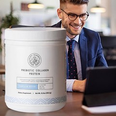 Happy Mammoth Prebiotic Collagen Protein Powder Vanilla 20.3 Vitamin Bean oz