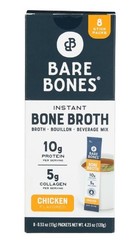 Bare Bones Instant Chicken Bone Broth Sticks, 10G Protein, 4.23 oz, 8 Count