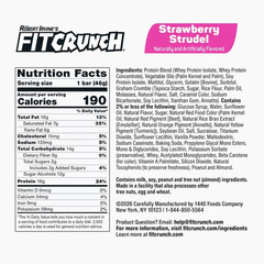 FITCRUNCH High Protein Baked Bar, Strawberry Strudel, 16g Protein, 1.62 oz, 4 Co