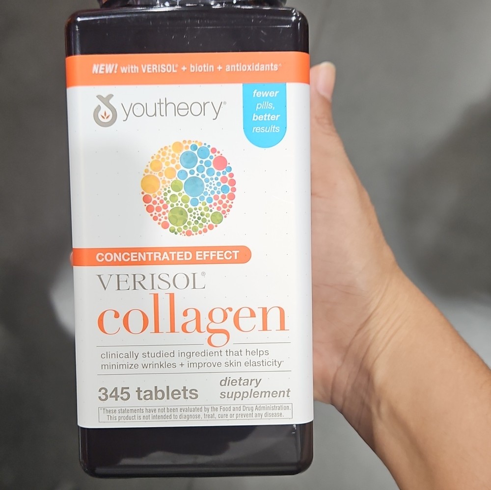 Youtheory Collagen Verisol 345 Tablets Biotin Antioxidants Skin Support