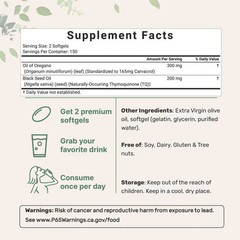 2-in-1 Oil of Oregano & Black Seed Softgels–with Carvacrol for Immune & Wellness