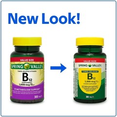 Spring Valley Vitamin B12 1000 Mcg Timed Release Tablets, 300 Count ( 1 PACK )