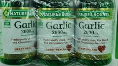 Lot of 3 Nature’s Bounty Garlic 2000 mg 120 Coated Tablets Cardiovascular Health
